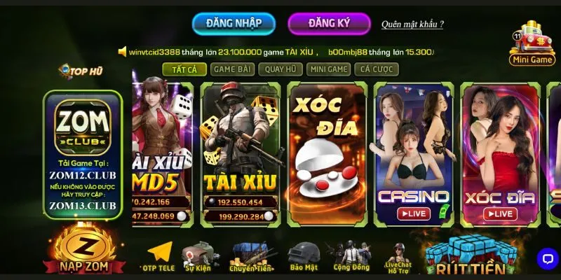 Kho game đồ sộ tại Zomclub